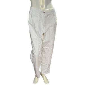 Erika Classics 90s White High-Rise Cotton Pants, Size 8, Good Condition
